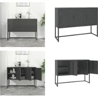 vidaXL Dressoir 105x35x75 cm staal antracietkleurig - Dressoir - Dressoirs - Zijkast - Zijkasten