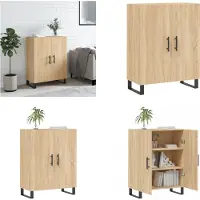 vidaXL Dressoir 69-5x34x90 cm bewerkt hout sonoma eikenkleurig - Dressoir - Dressoirs - Kast - Wandkast