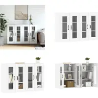 vidaXL Hangkasten 2 st bewerkt hout wit