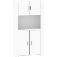 vidaXL Hoge kast bewerkt hout wit