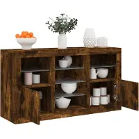 vidaXL Dressoir met LED-verlichting 123x37x67 cm gerookt eikenkleurig