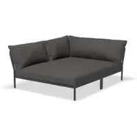 Houe Loungeset Module Level 2 Cozy Corner Left Frame Dark Grey Cushion Dark Grey