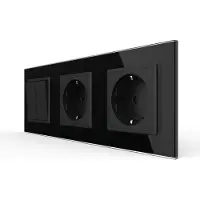 Livolo | Zwart | 2+SR+SR | Aan/Uit | Wipschakelaar met dubbele