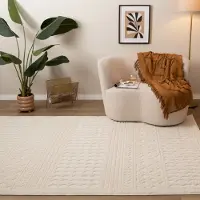 FRAAI Wasbaar vloerkleed - Dunya Geo Wit - 200x290cm