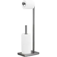 Guido Gusto Toiletbutler met wc rolhouder en reserverol houder compleet gun metal staand