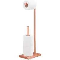 Guido Gusto Toiletbutler met wc rolhouder en reserverol houder compleet rosé goud staand