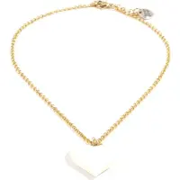 Heaven Eleven dames Ketting goud plating met wit hart van hertegewei