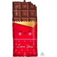 Anagram Folieballon Chocolate Love 71 X 33 Cm Rood/bruin
