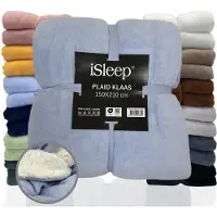 ISleep Plaid Klaas - Heerlijk Zacht - Fleece Deken - Extra Lang - 150x210 cm - Licht Blauw