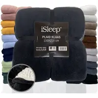 ISleep Plaid Klaas - Heerlijk Zacht - Fleece Deken - Extra Lang - 150x210 cm - Zwart