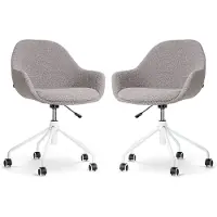 Nolon Nout-mae bureaustoel bouclé wit onderstel set van 2