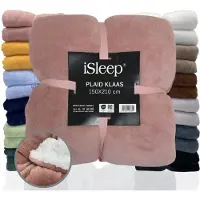 ISleep Plaid Klaas - Heerlijk Zacht - Fleece Deken - Extra Lang - 150x210 cm - Roze