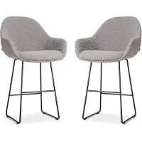 Nolon Nino-mae barkruk bouclé zwart onderstel 65 cm set van 2
