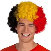 Boland - Pruik Groove België - Afro - Kort - Unisex - - Rode duivels - Belgie - Voetbal