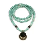 Heaven Eleven Amazoniet ketting met Topaz hanger