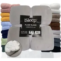 ISleep Plaid Klaas - Heerlijk Zacht - Fleece Deken - Extra Lang - 150x210 cm - Grijs