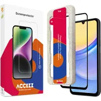 Accezz Gehard Glas Full Cover Screenprotector met applicator voor de Samsung Galaxy A15 (5G/4G)