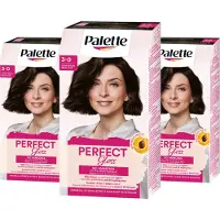 Palette - Perfect Gloss - 3-0 Zwartbruin - Semi-permanente haarverf - Haarkleuring - 3 stuks