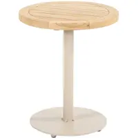 4 Seasons Outdoor Volta teak bijzettafel centrale poot latte 45 cm. Ø (H 55)