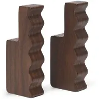 Ferm Living Unda haak 2-pack Donkerbruin
