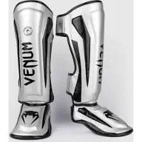 Venum Elite Kickboks Scheenbeschermer - SILVER/BLACK -MAAT L