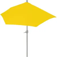 MCW Parla halfronde parasol, balkonparasol, UV 50+ polyester/aluminium 3kg ~ 270cm geel zonder voet