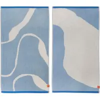 Mette Ditmer Nova Arte gastenhanddoek 40x55 cm 2-pack Light blue-off-white