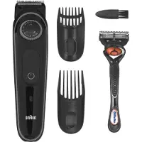 Braun Trimmer + Tondeuse, Baardtrimmer BT3242 Snoerloos, Bedrijfstijd (max) 80 min, Aantal lengtestappen 39, Aantal