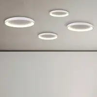 ACB ILUMINACIÓN Slimme plafondlamp Grace, dimbaar, wit / opaal, Woon-/ Eetkamer, Aluminium, Modern, Slimme plafondlamp