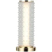 VIOKEF Tafellamp Irma, messing / goud, Woon-/ Eetkamer, Glas, Tafellamp