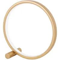 VIOKEF LED-tafellamp Circle, messing / goud, Woon-/ Eetkamer, Aluminium, Modern, LED tafellamp
