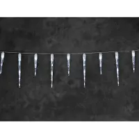 Konstsmide - LED-ijspegellichtgordijn, 16 ijspegels, 24 koudwitte LED's, 24V transformator voor buitengebruik, witte kabel; 2746-202