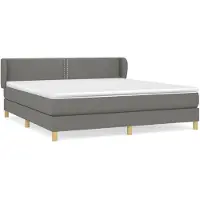 vidaXL Boxspring met matras stof donkergrijs 180x200 cm