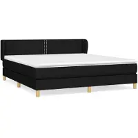vidaXL Boxspring met matras stof zwart 160x200 cm