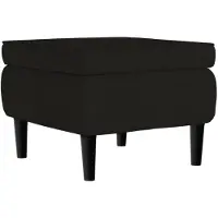 vidaXL - Kruk - met - houten - poten - fluweel - zwart