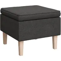vidaXL Kruk met houten poten stof donkergrijs