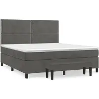 vidaXL Boxspring met matras fluweel donkergrijs 160x200 cm