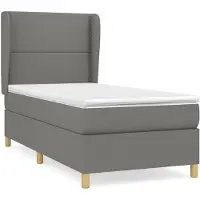 vidaXL Boxspring met matras stof donkergrijs 90x190 cm