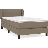 vidaXL Boxspring met matras stof taupe 90x190 cm