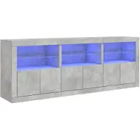 vidaXL Dressoir met LED-verlichting 181,5x37x67 cm betongrijs