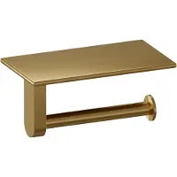 Brauer Edition Toiletrolhouder Met Planchet - Geborsteld Goud PVD - RVS 304 - Accessoires, Toilet accessoires, Toiletrolhouders - 8720724514486