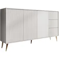 Meubella | Dressoir wit 180x40cm goud