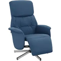 vidaXL Fauteuil verstelbaar met voetensteun stof blauw