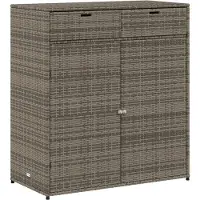 vidaXL Tuinkast 105x55x113 cm poly rattan grijs