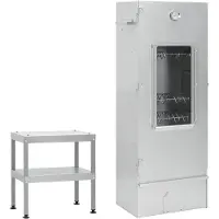 vidaXL BBQ-rookoven met tafel gegalvaniseerd staal