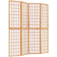 vidaXL Kamerscherm inklapbaar 4 panelen Japanse stijl 160x170 cm