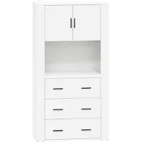 vidaXL Hoge kast bewerkt hout wit
