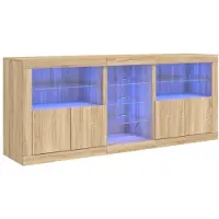 vidaXL Dressoir met LED-verlichting 181,5x37x67 cm sonoma eikenkleurig