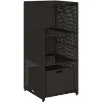 vidaXL Tuinkast 50x55x115 cm poly rattan zwart
