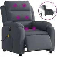 vidaXL Massagestoel elektrisch verstelbaar fluweel donkergrijs